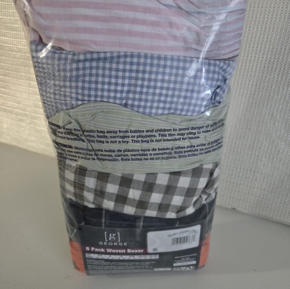 NWT Mens George (6) Pack Multicolor Woven Boxer Underwear Size 2 XL 44-46 - Picture 9 of 10